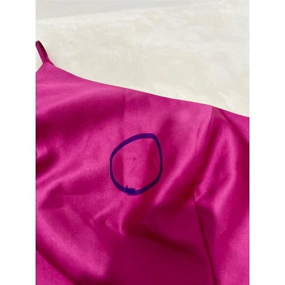 New Alfred Sung Size 8 One-Shoulder Satin Gown Alfred Sung Tea Rose *ThreadPull* - Picture 4 of 15